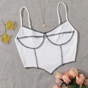 Contrast stitch bustier and corset tank!🤍